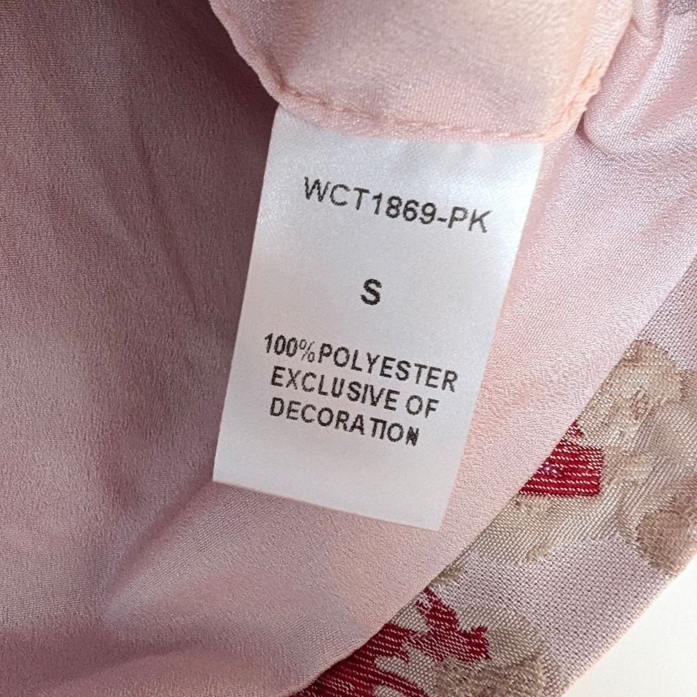 THML Rose brocade metalic shine pink skirt size Small - Picture 3 of 6